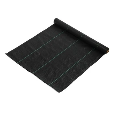 Rolo leve de tecido preto para controle de ervas daninhas